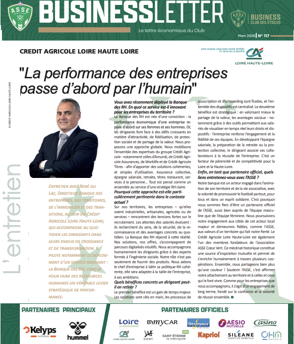 Businessletter Crédit Agricole — FIMA Menuiseries